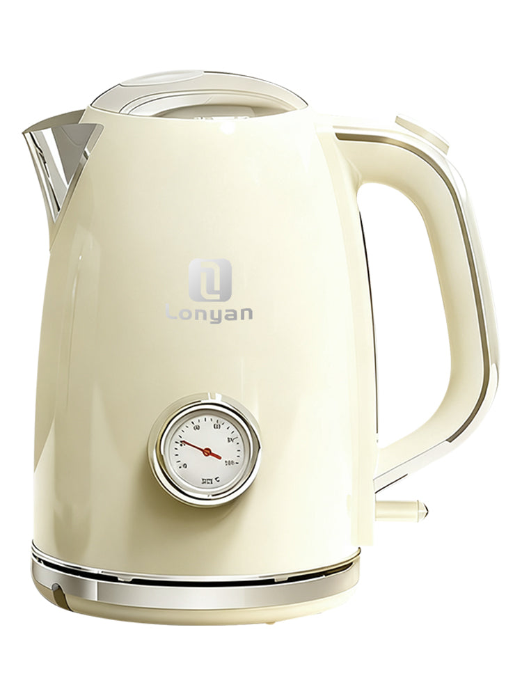 Chaleira Elétrica LONYAN Retrô 1.7L Inox 304 2200W com Termômetro