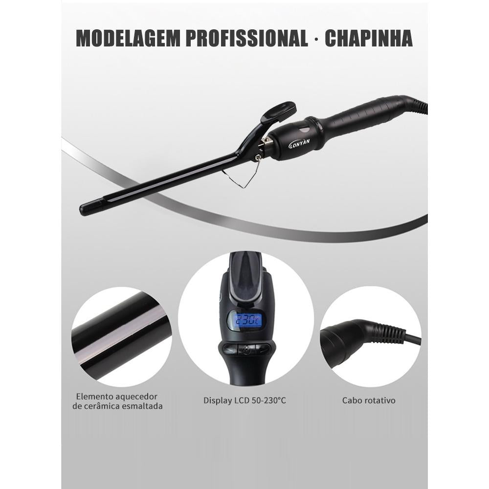 Modelador de Cachos Profissional LONYAN 9mm e 13mm Cerâmico Bivolt