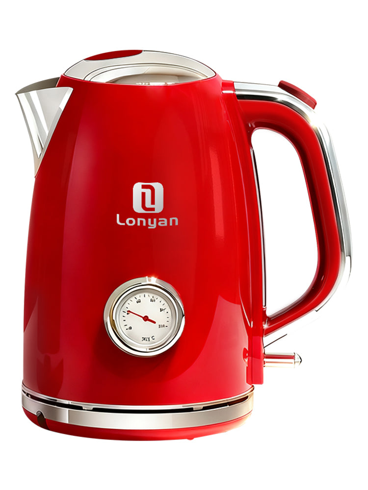 Chaleira Elétrica LONYAN Retrô 1.7L Inox 304 2200W com Termômetro