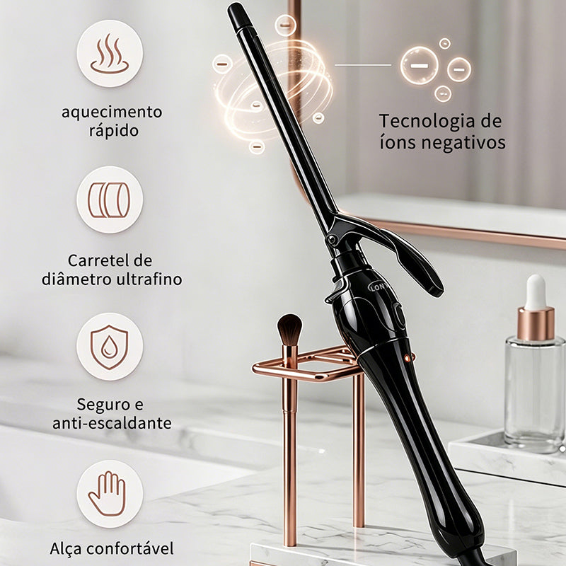 Modelador de Cachos LONYAN 9mm Cerâmico Íons Negativos Bivolt — LONYAN — Material inox 304