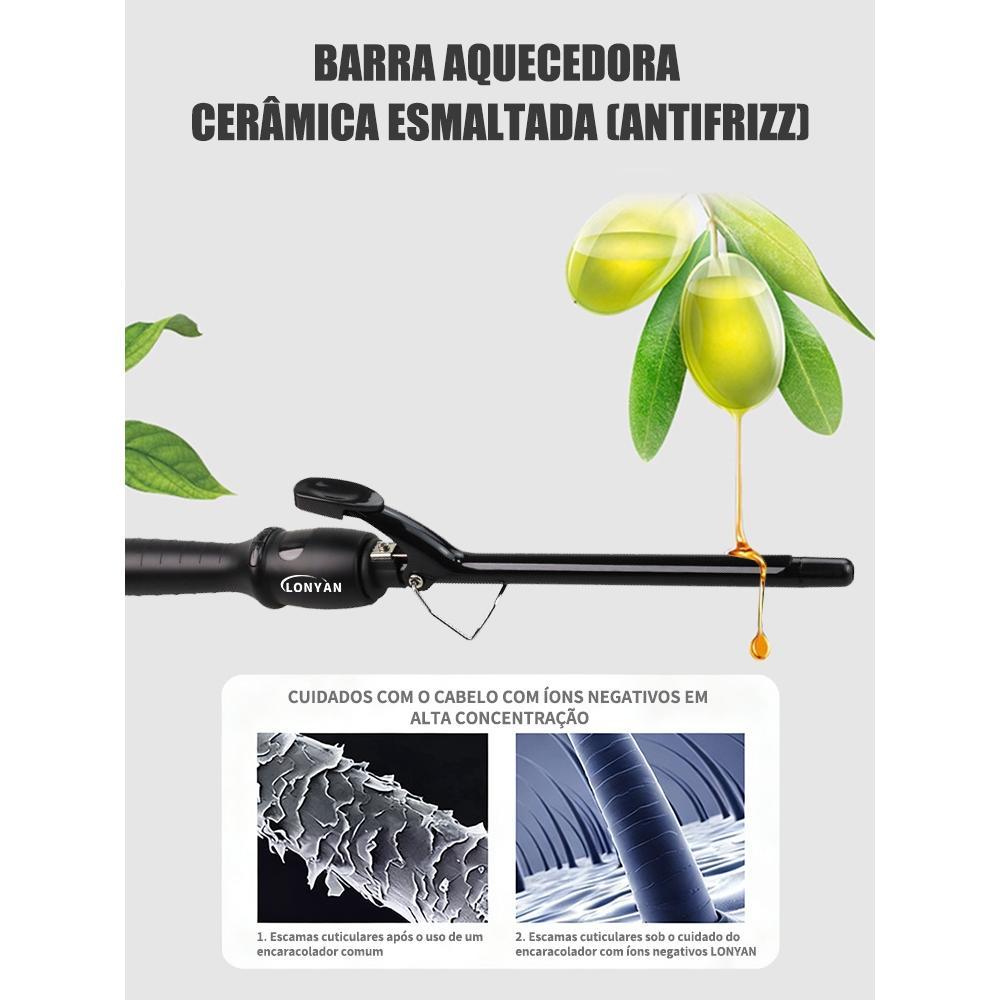 Modelador de Cachos Profissional LONYAN 9mm e 13mm Cerâmico Bivolt