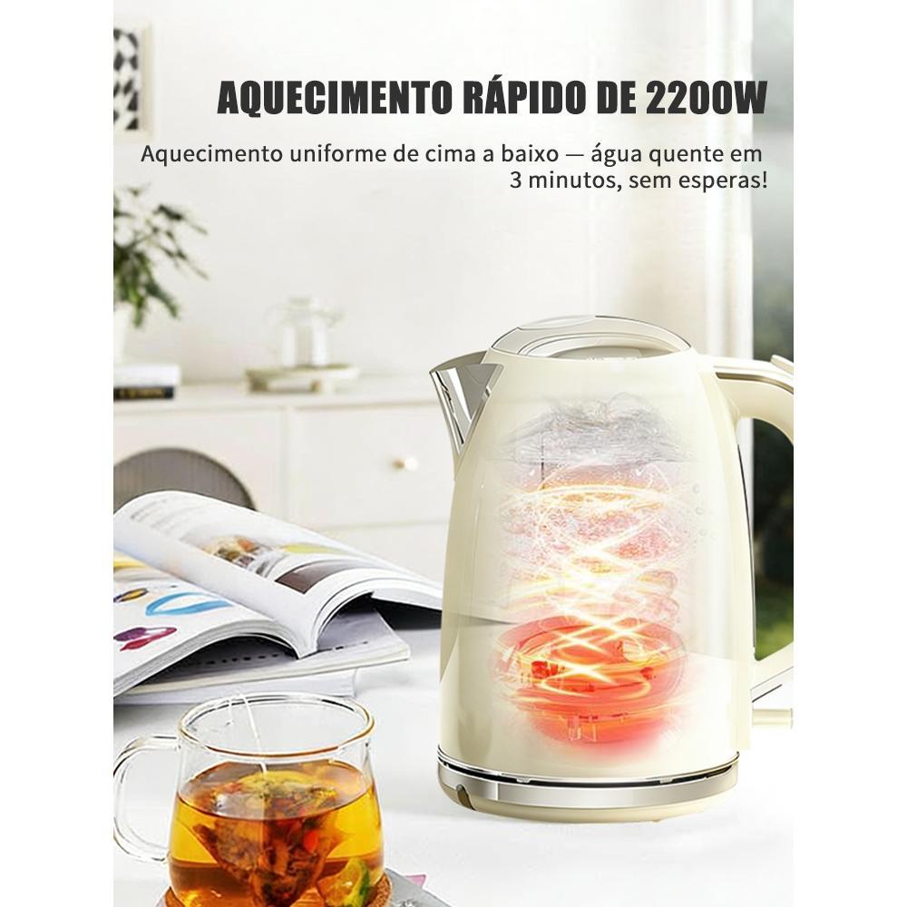 Chaleira Elétrica LONYAN Retrô 1.7L Inox 304 — LONYAN — Material inox 304