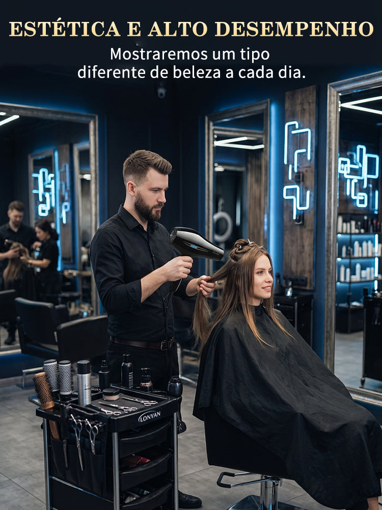 Secador de Cabelo LONYAN 8020 800W Íons Negativos com Difusor