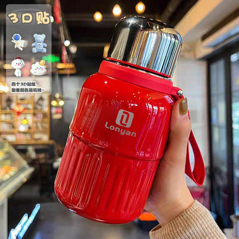 Garrafa Térmica 600ml Aço Inox Quente e Frio Viagem Academia — LONYAN — Dimensões do produto