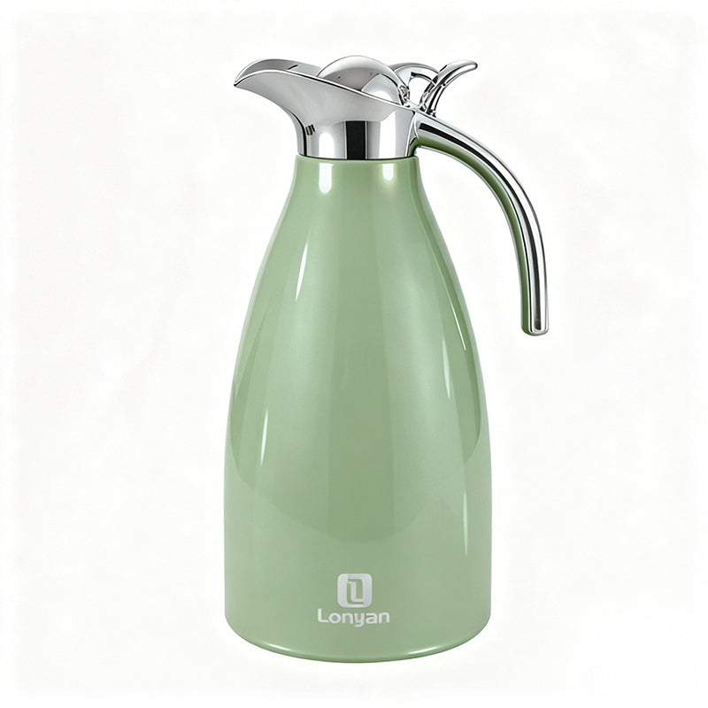 Garrafa Térmica 2l Aço Inox Mantém Quente E Frio Café Chás — LONYAN — Vista frontal em detalhe