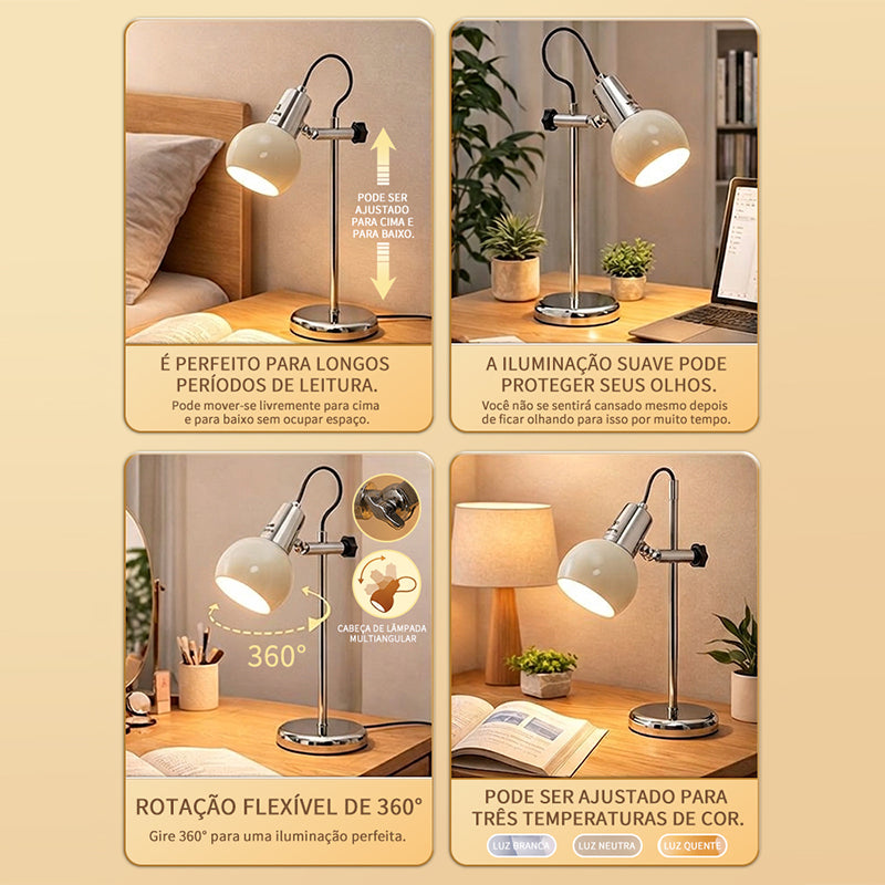 Luminária de Mesa LONYAN Vintage LED 3 Tons Regulável — LONYAN — Modo de uso