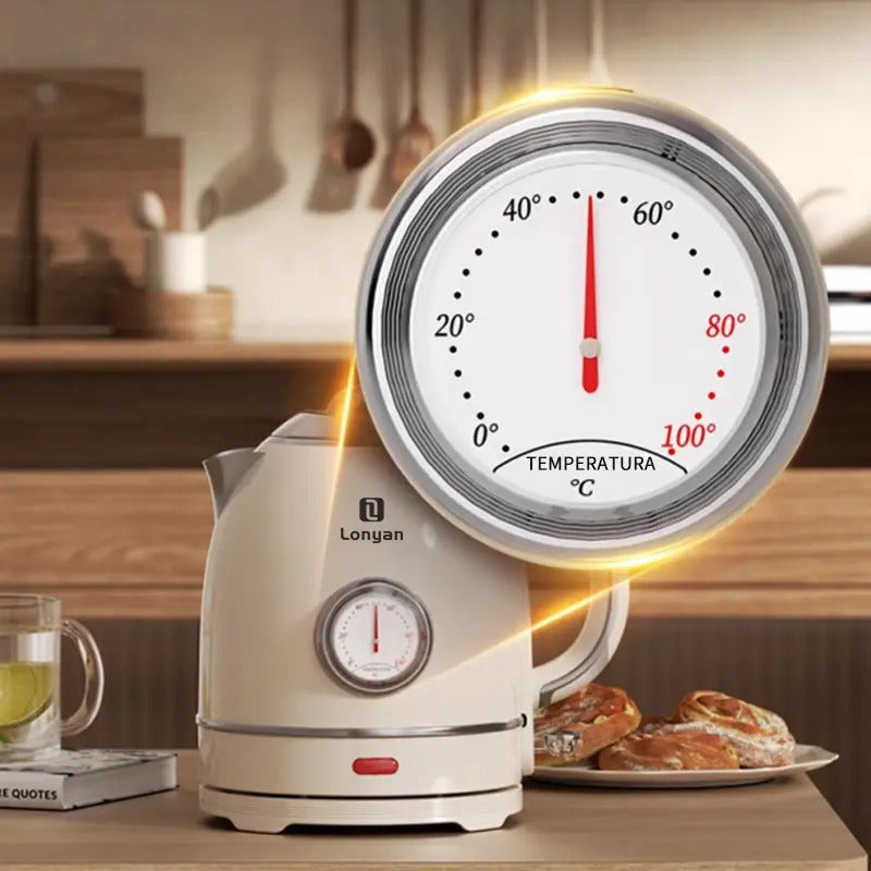 Chaleira Elétrica LONYAN Retrô 1.7L Controle de Temperatura Inox 304 — LONYAN — Modo de uso