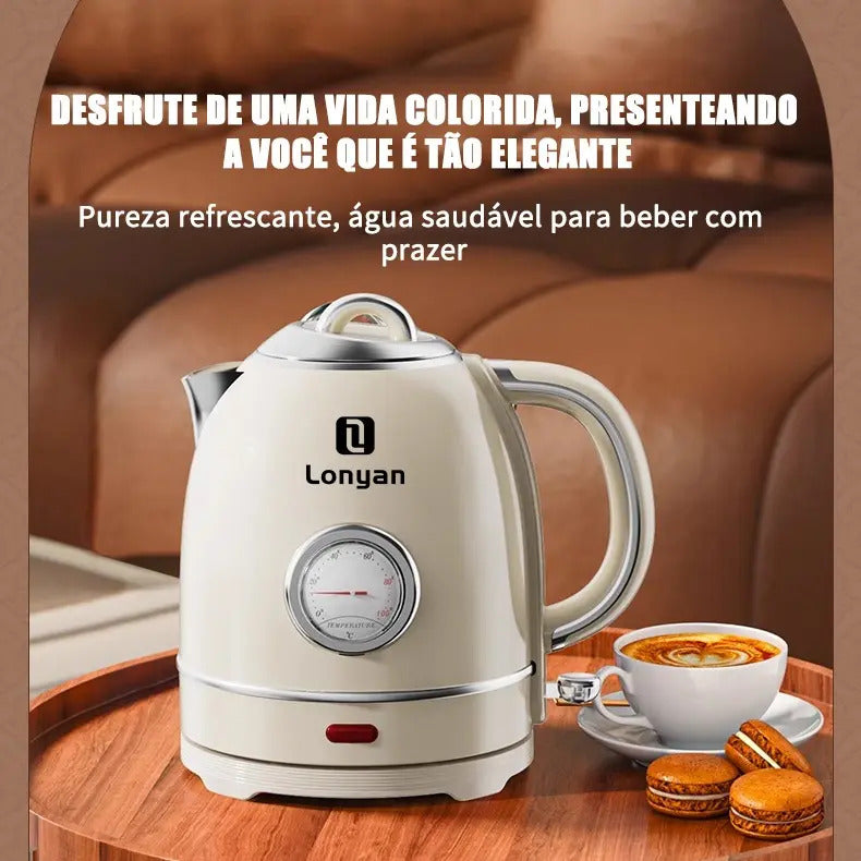 Chaleira Elétrica LONYAN Retrô 1.7L Controle de Temperatura Inox 304 — LONYAN — Detalhe do produto