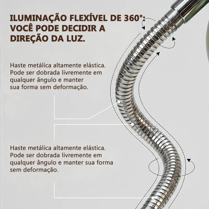 Luminária de Mesa LONYAN Vintage LED E27 3 Temperaturas Bivolt Haste Articulada