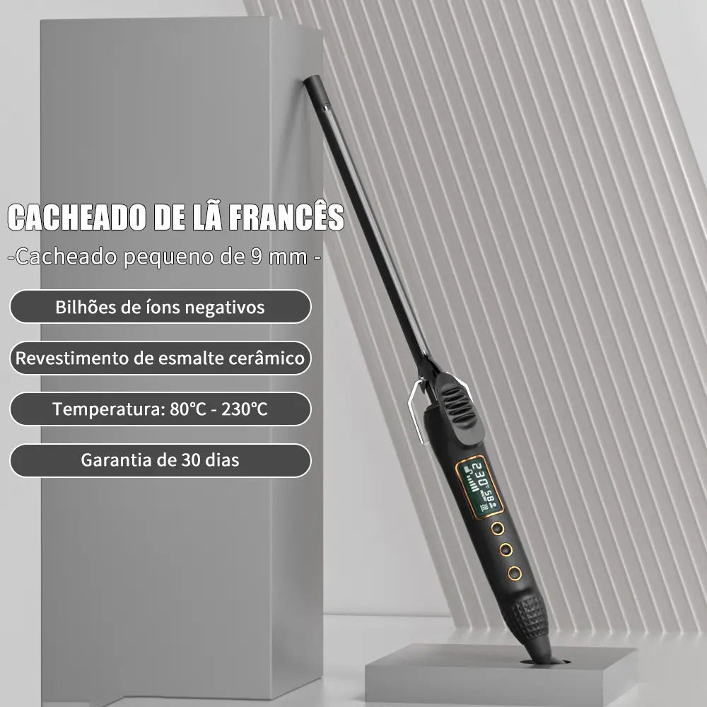 Modelador de Cachos Automático LONYAN Curves 9mm com Display Digital Bivolt