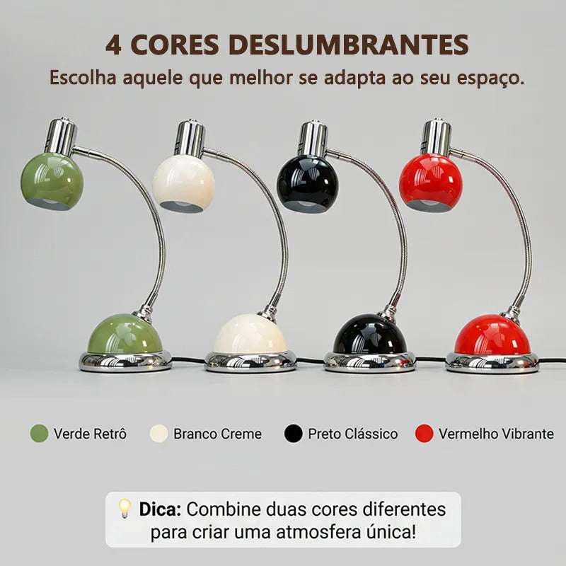 Luminária de Mesa LONYAN Vintage LED E27 3 Temperaturas Bivolt Haste Articulada