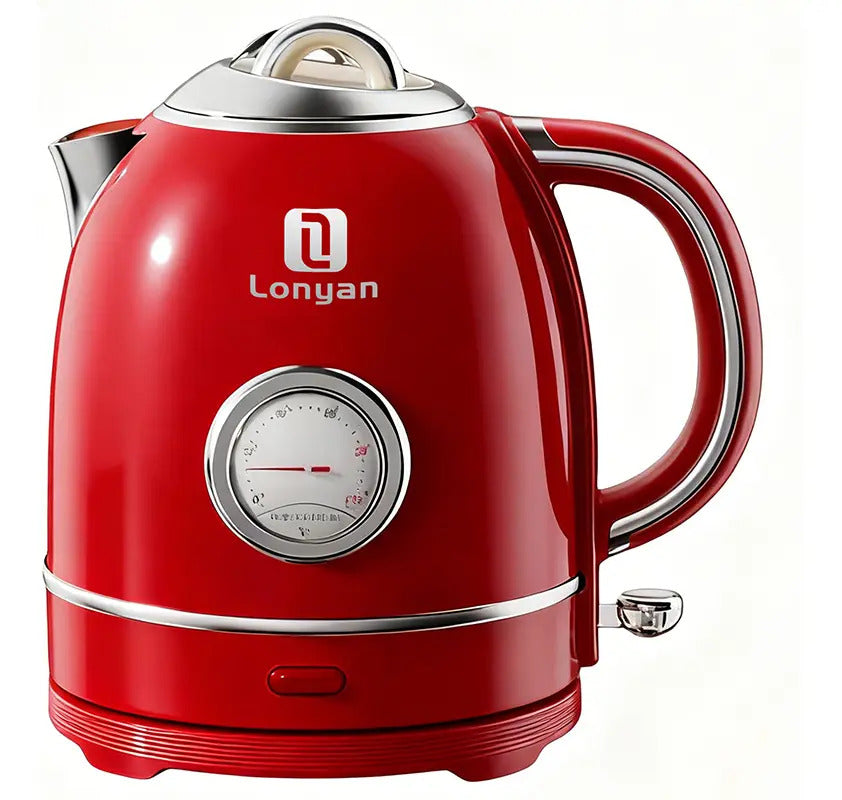 Chaleira Elétrica LONYAN Retrô 1.7L Controle de Temperatura Inox 304 — LONYAN — Vista frontal em detalhe
