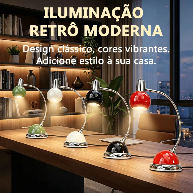 Luminária de Mesa LONYAN Vintage LED E27 3 Temperaturas Bivolt Haste Articulada