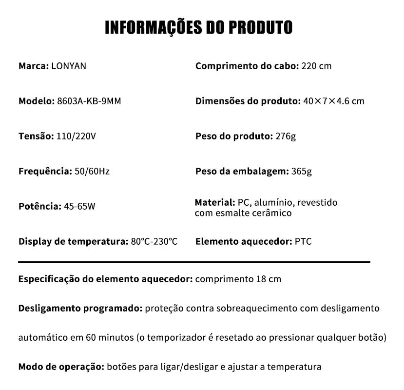 Modelador de Cachos Automático LONYAN Curves 9mm com Display Digital Bivolt