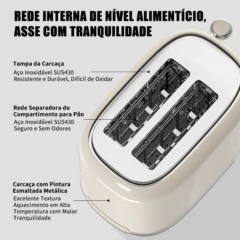 Torradeira Elétrica LONYAN Retrô 800W Inox 7 Níveis — LONYAN — Modo de uso