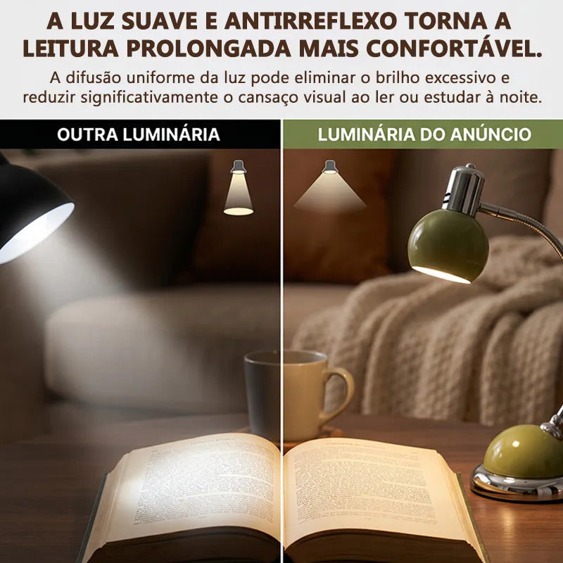 Luminária de Mesa LONYAN Vintage LED E27 3 Temperaturas Bivolt Haste Articulada