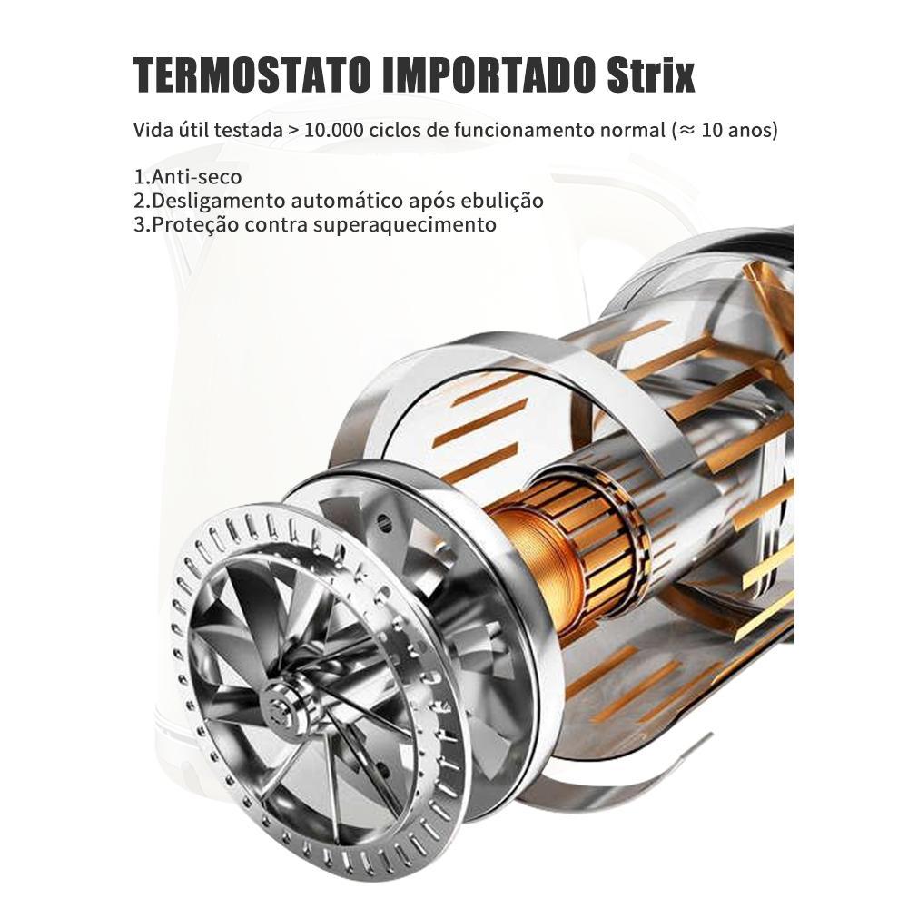 Chaleira Elétrica LONYAN Retrô 1.7L Inox 304 — LONYAN — Produto em funcionamento