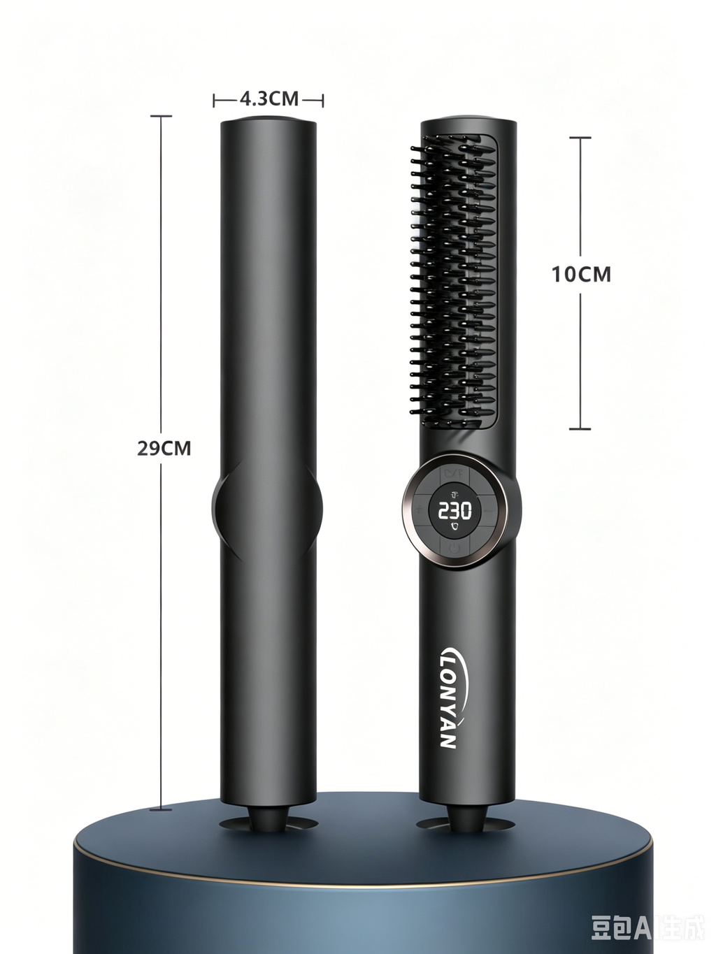 Escova Alisadora e Modeladora LONYAN 55W Bivolt Cerâmica com Display Digital