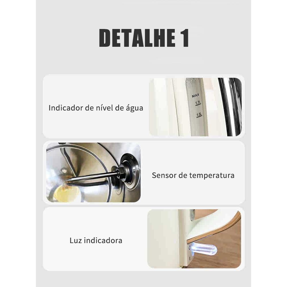 Chaleira Elétrica LONYAN Retrô 1.7L Inox 304 — LONYAN — Embalagem