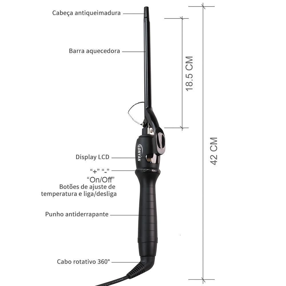 Modelador de Cachos Profissional LONYAN 9mm e 13mm Cerâmico Bivolt