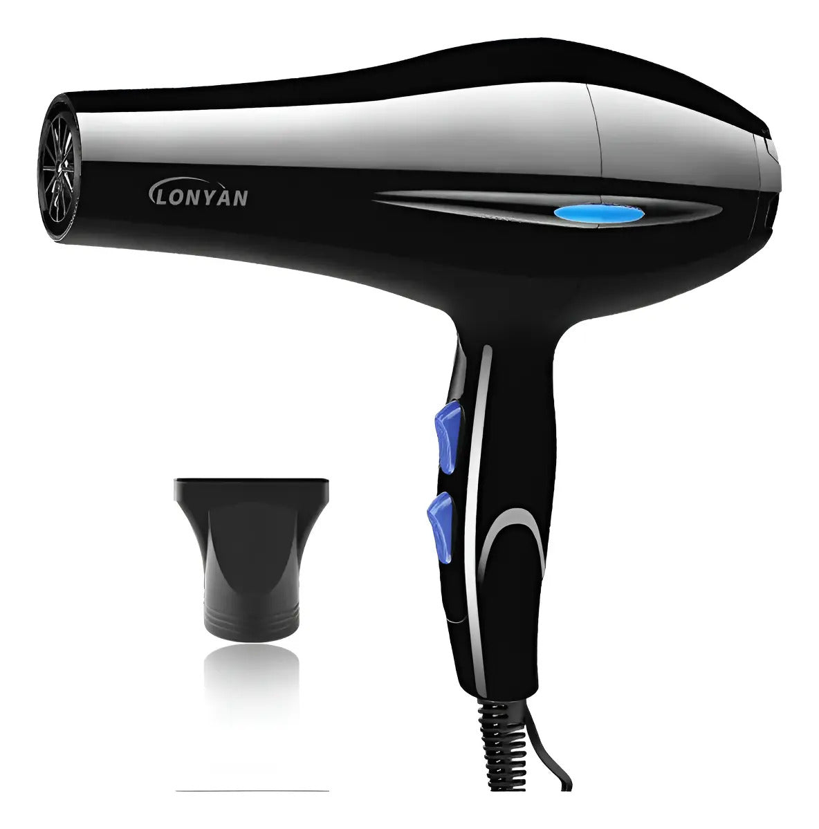 Secador de Cabelo LONYAN 800W Motor CC Íons Negativos com Difusor — LONYAN — Vista frontal em detalhe